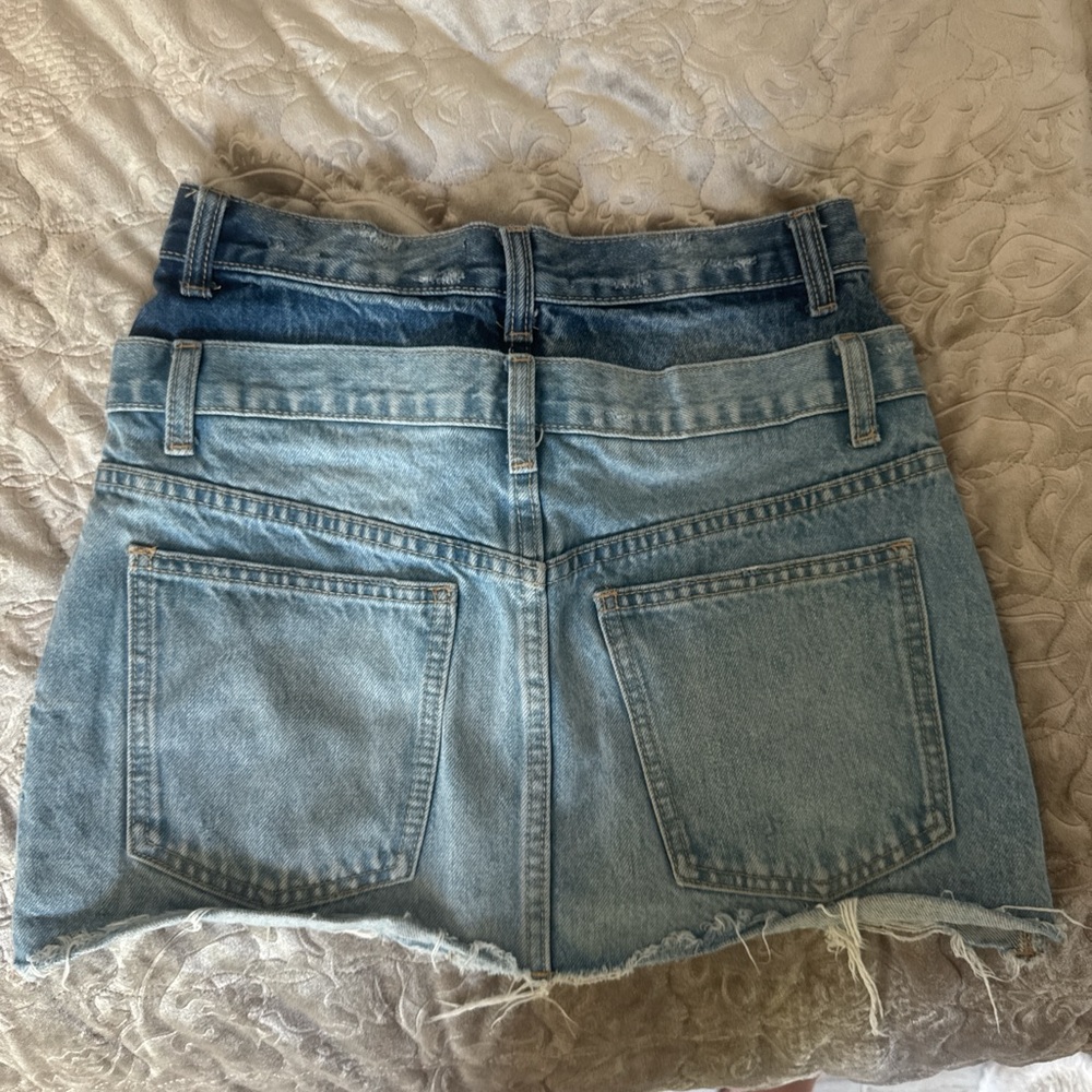 Zara Two-Tone Denim Mini Skirt - Picture 2 of 2